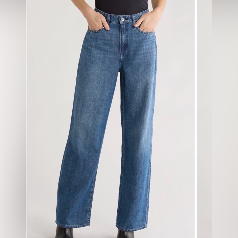 Rag & Bone Lori mid rise wide leg lClassic Women's Jeans in Medium Blue